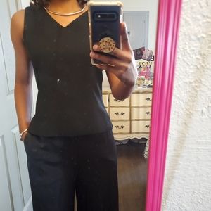 Black Casual Blouse sleevless